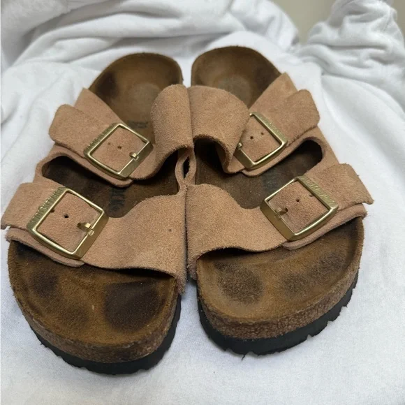 Birkenstock | Shoes | Birkenstock Pinktan And Brown Suede  display picture 1